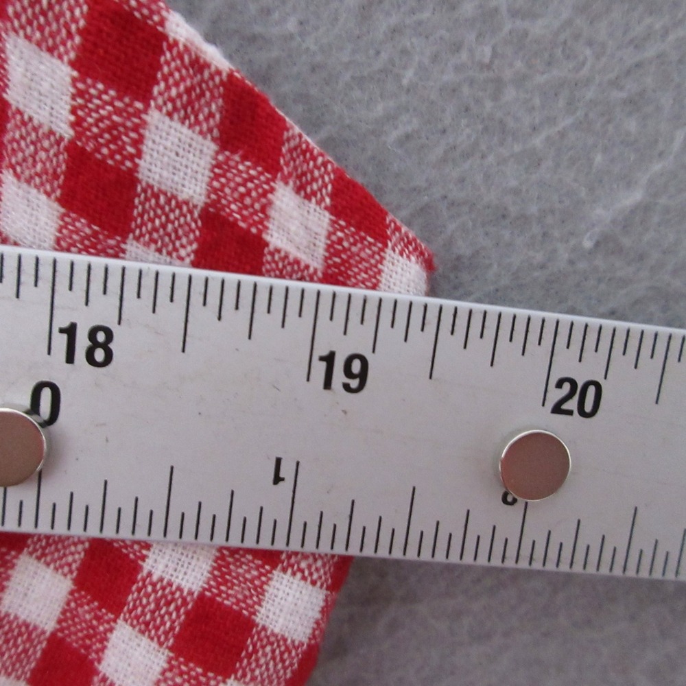 Abercrombie & Fitch Dress Red Gingham Linen Cotton Pockets Mini Smocked Cottage - Picture 8 of 10